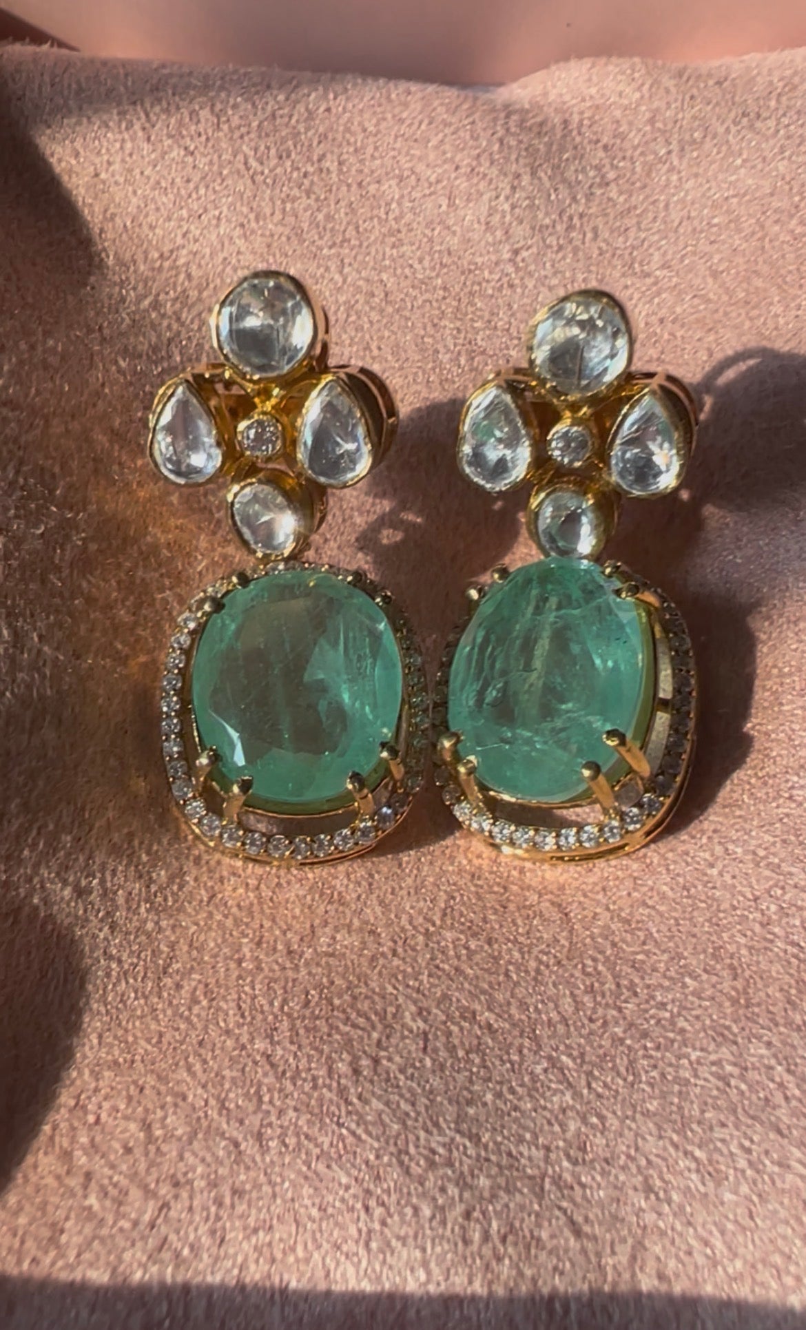 SAGE GREEN STONE EARRINGS