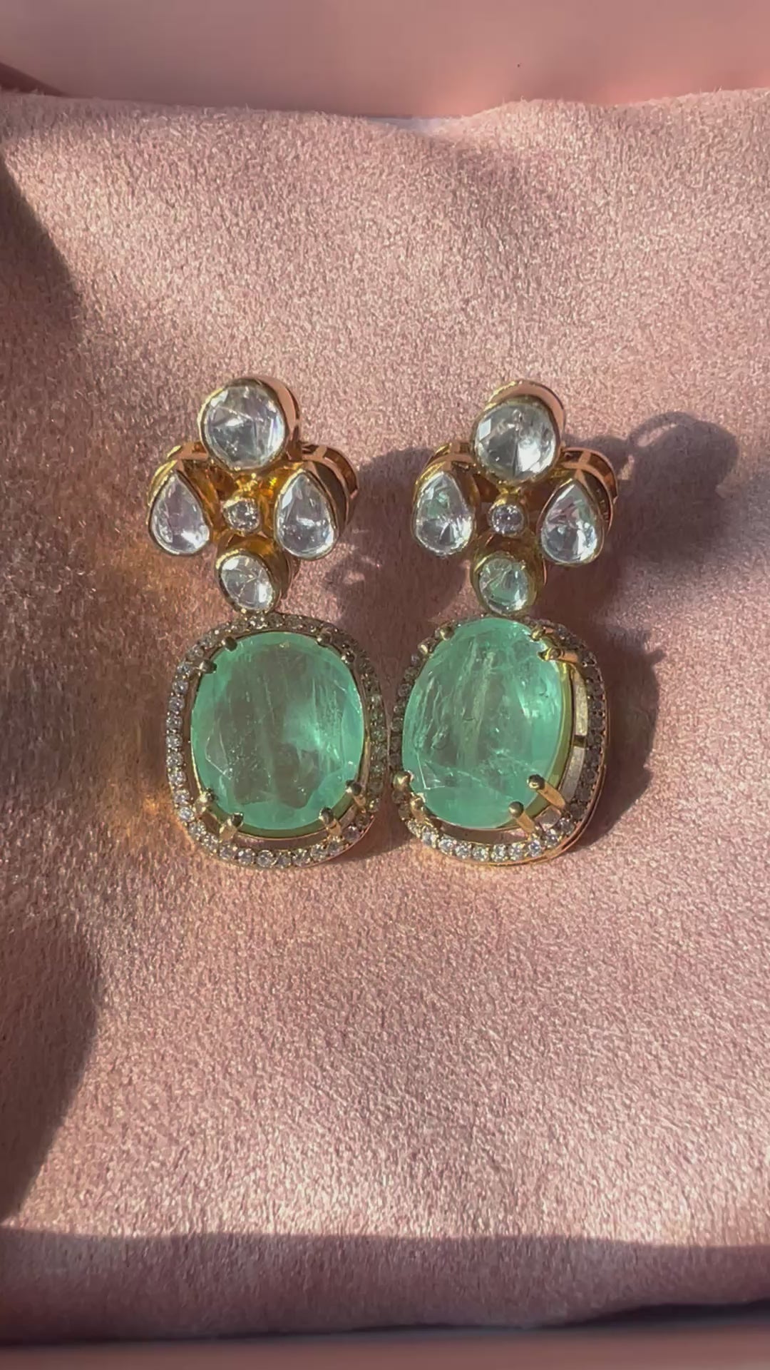 SAGE GREEN STONE EARRINGS