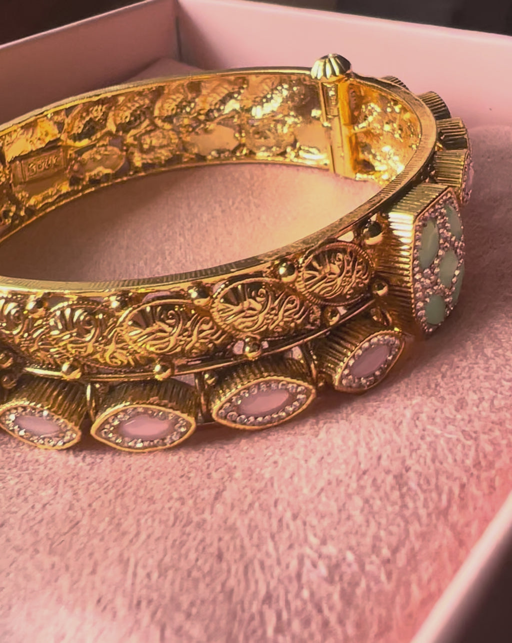 SAGE & PINK TEMPLE BANGLES